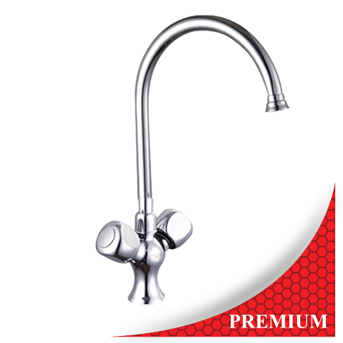 MEZCLADORA FREGADERO/BAR CUELLO CISNE CROWN DOBLE CIERRE 1/4 METALICA GRI-253 FERMETAL