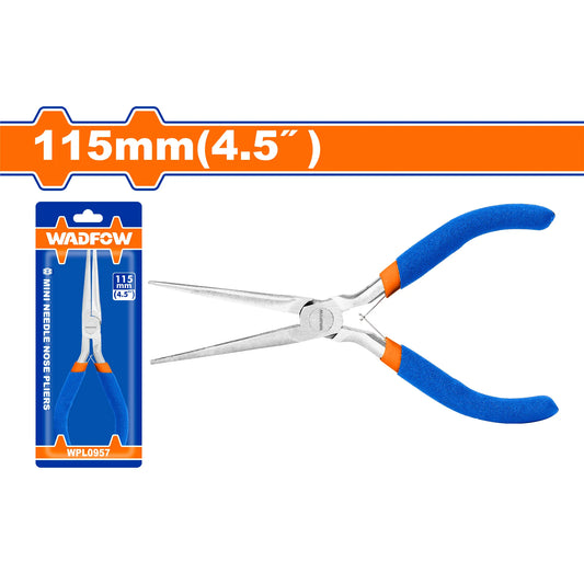 PINZA WADFOW WPL0957 PUNTA AGUJA MINI 4.5" MANGO PLASTICO