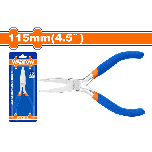 PINZA WADFOW WPL0955 PUNTA CURVA MINI 4.5" MANGO PLASTICO