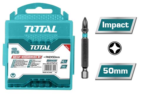 PUNTA DESTORNILLADOR TOTAL TACIM16PH223 IMPACTO MANGNETICA ESTRIA #2 2" EMPAQUE DE 10"