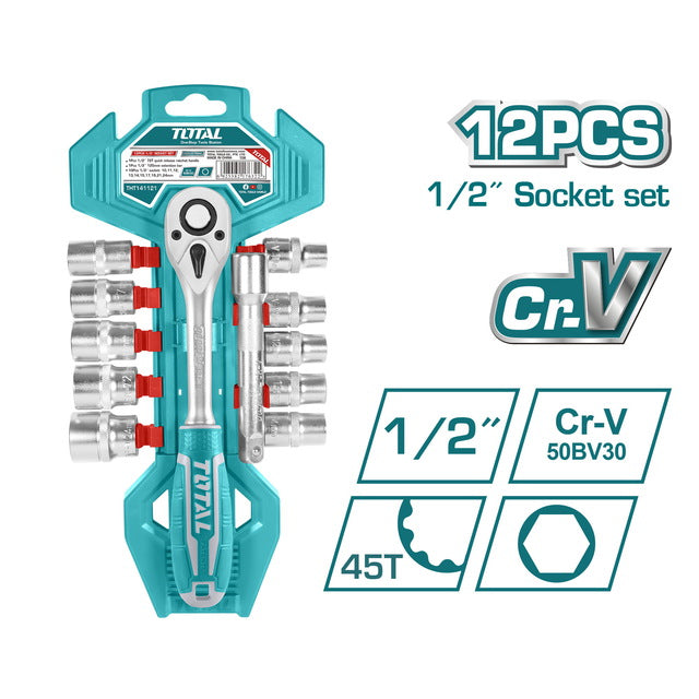 JUEGO CUBOS TOTAL THT141121  1/2" 12 PZAS CON CHICHARRA