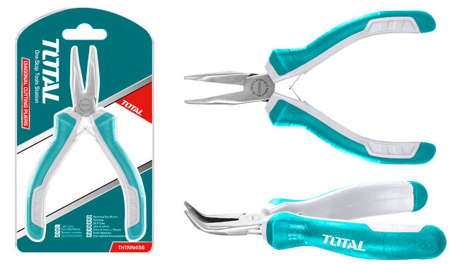 PINZA TOTAL THTMN456 PUNTA CURVA MINI 4.5" MANGO PLASTICO